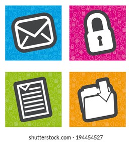 Email design over white background, vector illustration