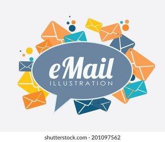 Email design over white background, vector illustration