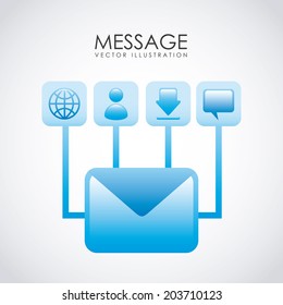 Email design over white background, vector illustration