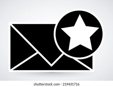 Email design over white background, vector illustration