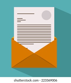 Email design over white background, vector illustration 