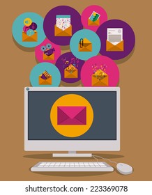 Email design over white background, vector illustration 