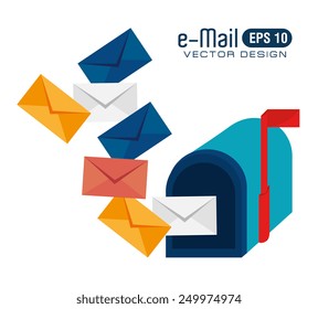 Email design over white background, vector illustration.