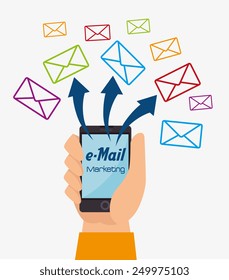 Email design over white background, vector illustration.