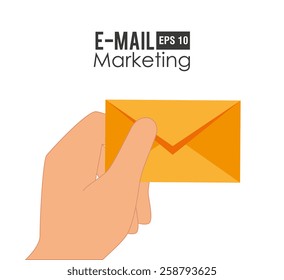 Email design over white background, vector illustration.
