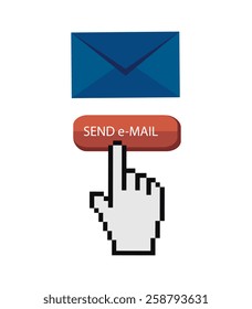 Email design over white background, vector illustration.