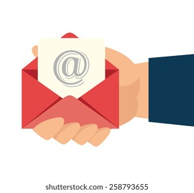 Email design over white background, vector illustration.