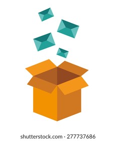 Email design over white background, vector illustration.