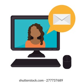 Email design over white background, vector illustration.