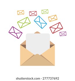 Email design over white background, vector illustration.