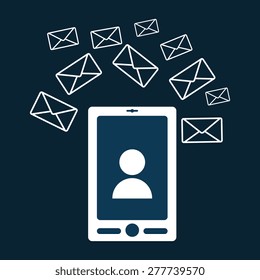 Email design over white background, vector illustration.