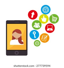 Email design over white background, vector illustration.