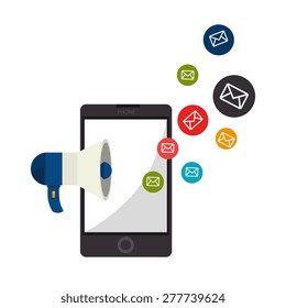 Email design over white background, vector illustration.