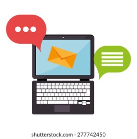 Email design over white background, vector illustration.