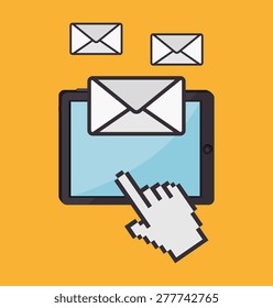 Email design over white background, vector illustration.