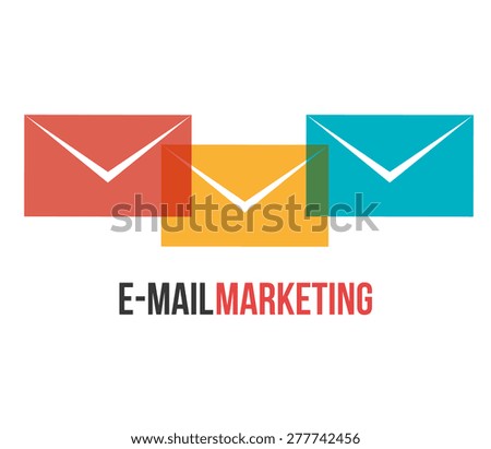 Email design over white background, vector illustration.