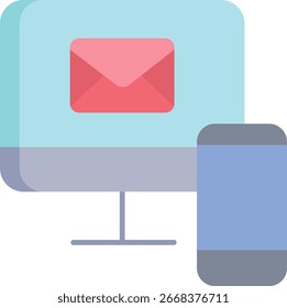 Dispositivos de correo electrónico Diseño de icono plano