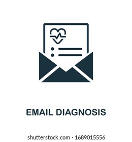 Email Diagnosis icon. Simple element from digital healthcare collection. Filled Email Diagnosis icon for templates, infographics and more.