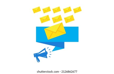 E-Mail, digitales Marketing, Vektorgrafik von Online-Geschäftsgrafik, Concept-Banner