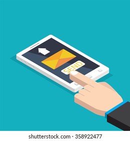 Email Direct digital marketing concept isometric.
