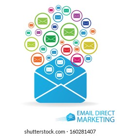 email direct marketing. Communication concept. vector Illustration.