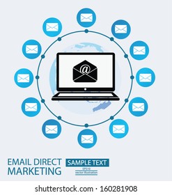 email direct marketing. communication concept. vector Illustration.