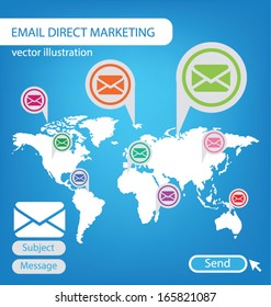 email direct marketing. Communication concept. vector Illustration.