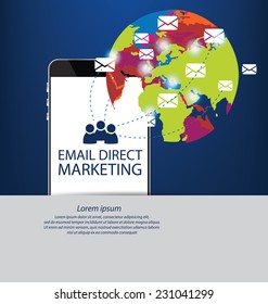 email direct marketing concept. vector Illustration.