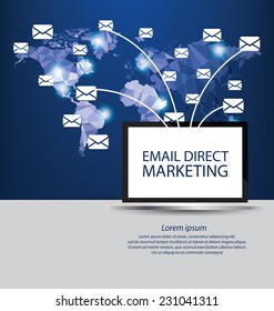 email direct marketing concept. vector Illustration.