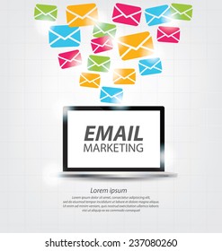 email direct marketing concept. vector Illustration.