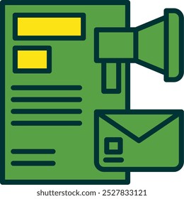 Email Direct Marketing Filled Two Color Vector Icon Design