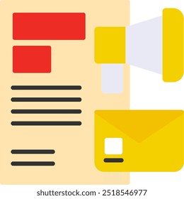 Email Direct Marketing Flat Vector Icon Design