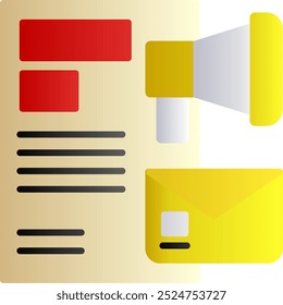 Email Direct Marketing Glyph Circle Vector Icon Design