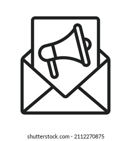 Email Direct Marketing Icon Vector Image. Can Also Be Used For Physical Fitness. Suitable For Mobile Apps, Web Apps And Print Media.