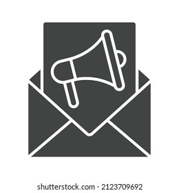 Imagen vectorial de icono de Email Direct Marketing. También se puede usar para Fitness físico. Adecuado para aplicaciones móviles, aplicaciones web y medios impresos.