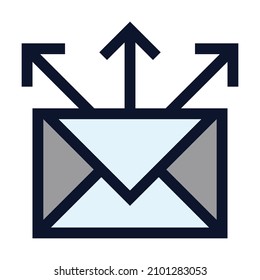 E-Mail-Direktmarketing. Einfaches Vektorfarbsymbol.
