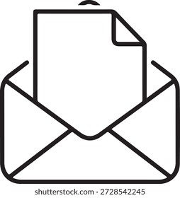 Email Docum icon Letter inside envelope isolated on white background, Vector, illustration