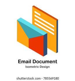 Email and Document Isometric Illustration