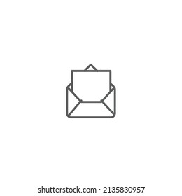 icono de documento de correo electrónico minimalista fondo blanco aislado
