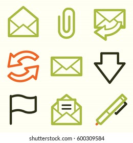 E-mail and documents web icons set. Office and CRM mobile symbols.