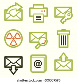 E-mail and documents web icons set. Office and CRM mobile symbols.