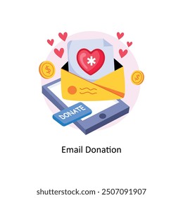 Email Donation  concepts style illustrations stock illustration