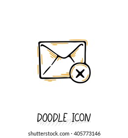 Email doodle icon. Vector pictogram. Delivery and sending mail.