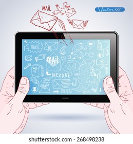 E-mail doodle set. vector illustration.