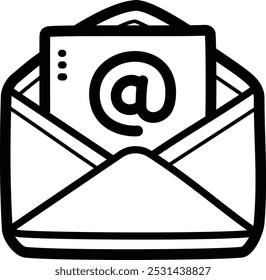Icono e ilustración de Vector de doodle de correo electrónico