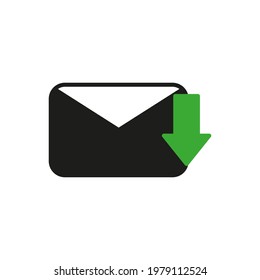 email download. envelope with arrow down icon vector