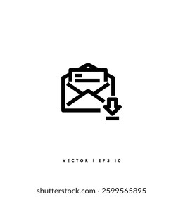 Email Download Icon. Editable Stroke