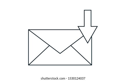 E-mail download vector icon.Simple flat symbol. Perfect  pictogram illustration on white background.