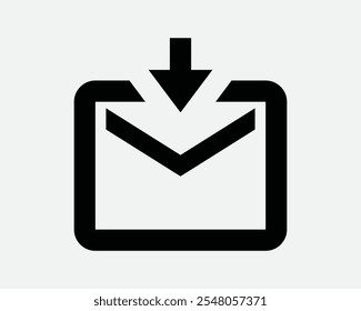 Email E-Mail Carta Envelope Mensagem Caixa De Entrada Nota De Entrada Anexo Enviar Postal Receber Sinal Ícone Forma Contorno Preto Branco Vetor