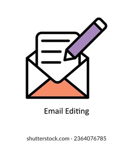 Ilustración de diseño de iconos de esquema relleno de edición de correo electrónico Símbolo de diseño gráfico sobre fondo blanco archivo EPS 10
